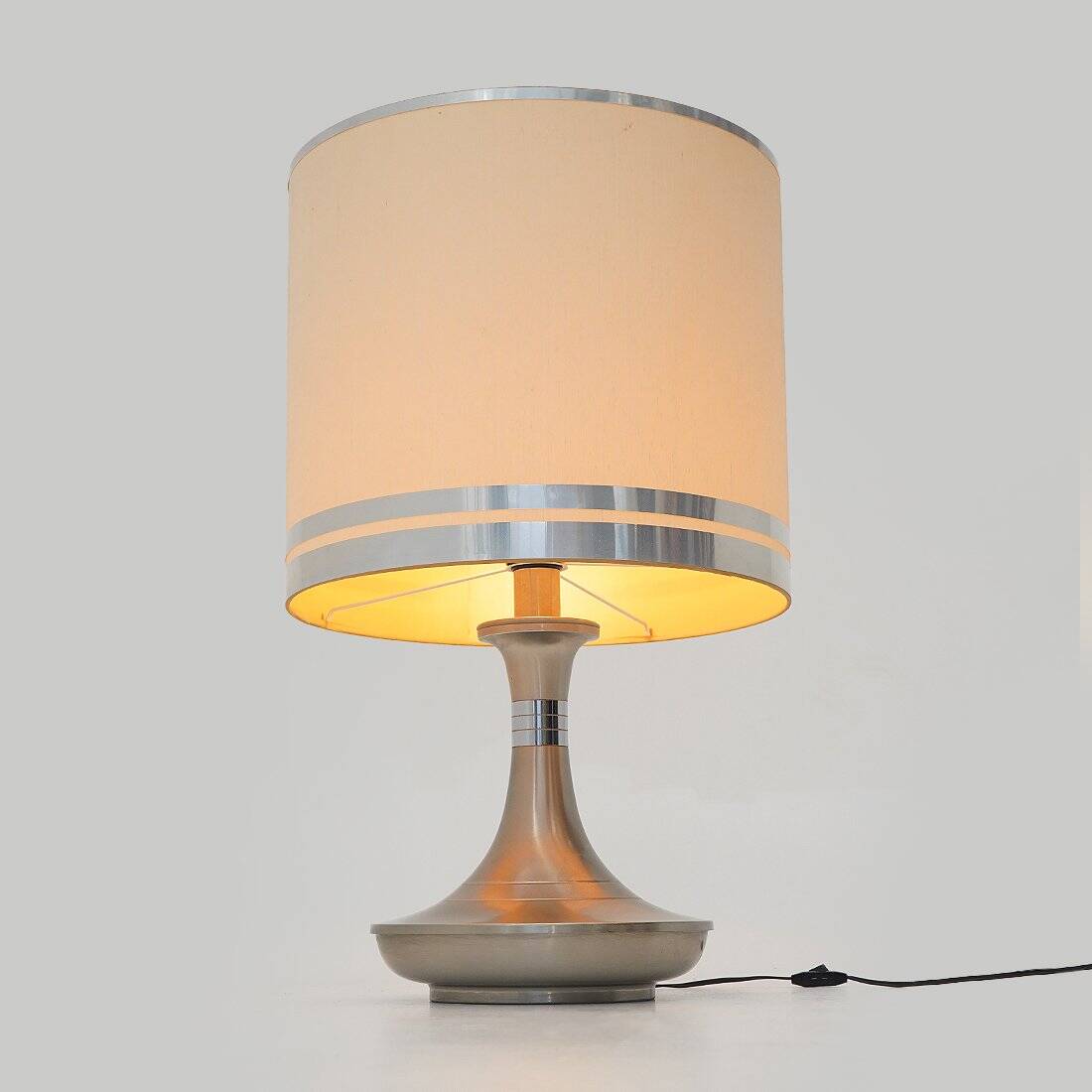 Metal table lamp with fabric shade, 1970s