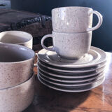 Set of 6 cups with its 6 speckled subcups