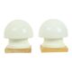 Paire de Lampes de Nuit Champignons Opaline Vintage