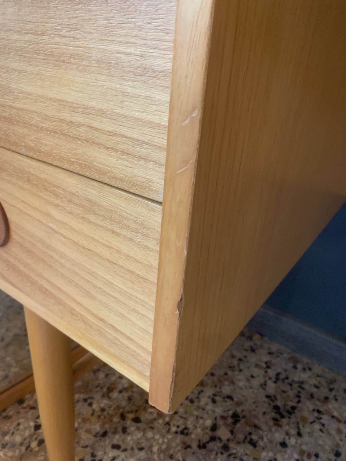 Scandinavian-style desk in light wood