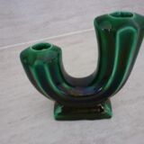 Vintage stylized cactus green candle holder