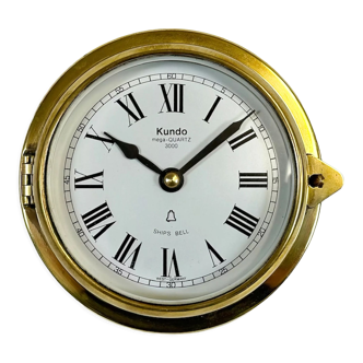 Vintage german brass ship clock from Kundo 1970s