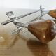Scandinavian wall-mounted coat rack, wood and chrome-plated metal, 1960s-70s