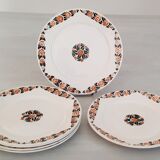 Badonviller Earthenware Dessert Plates Vintage Rosette Model