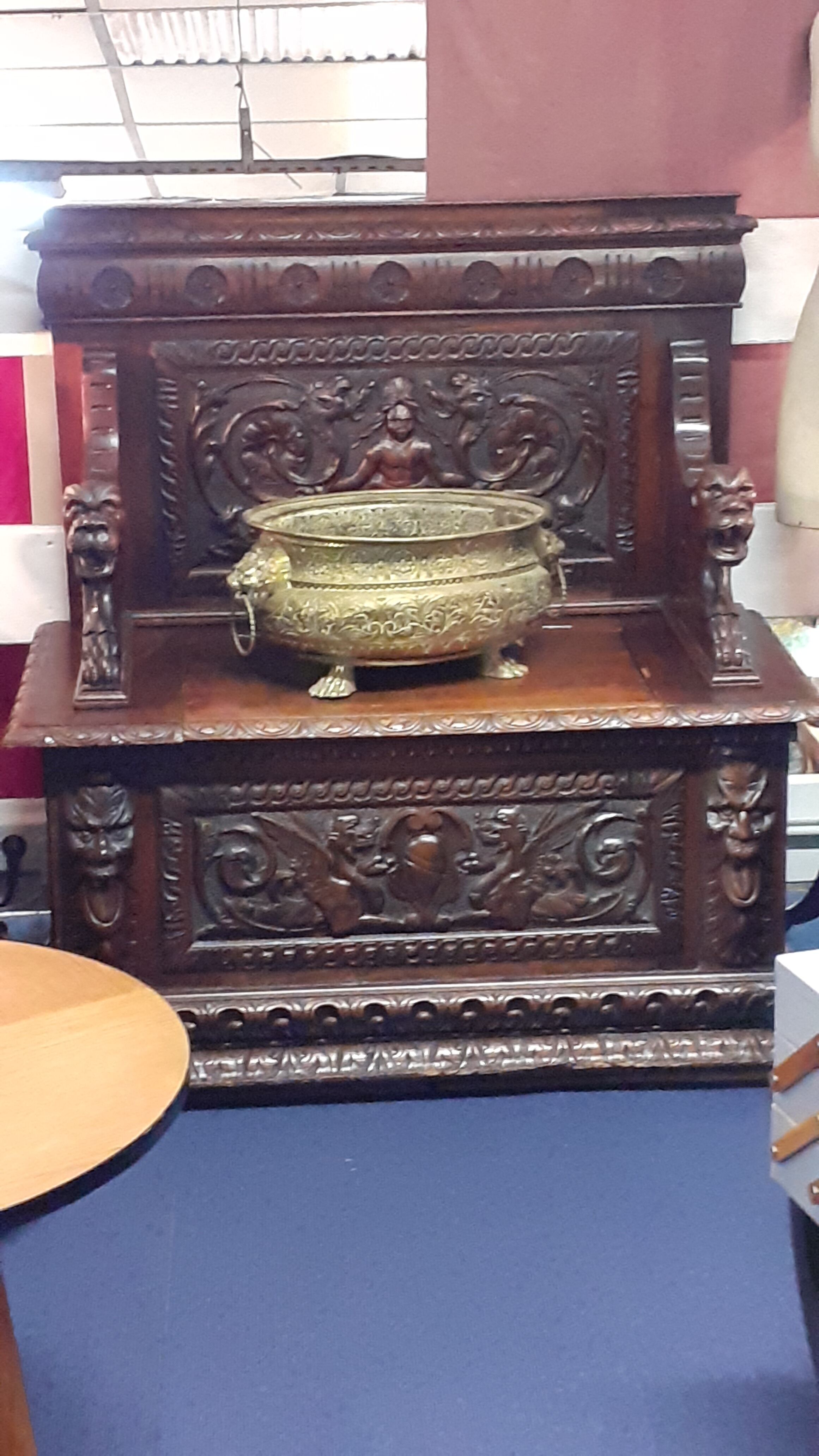 Henri II style walnut chest bench