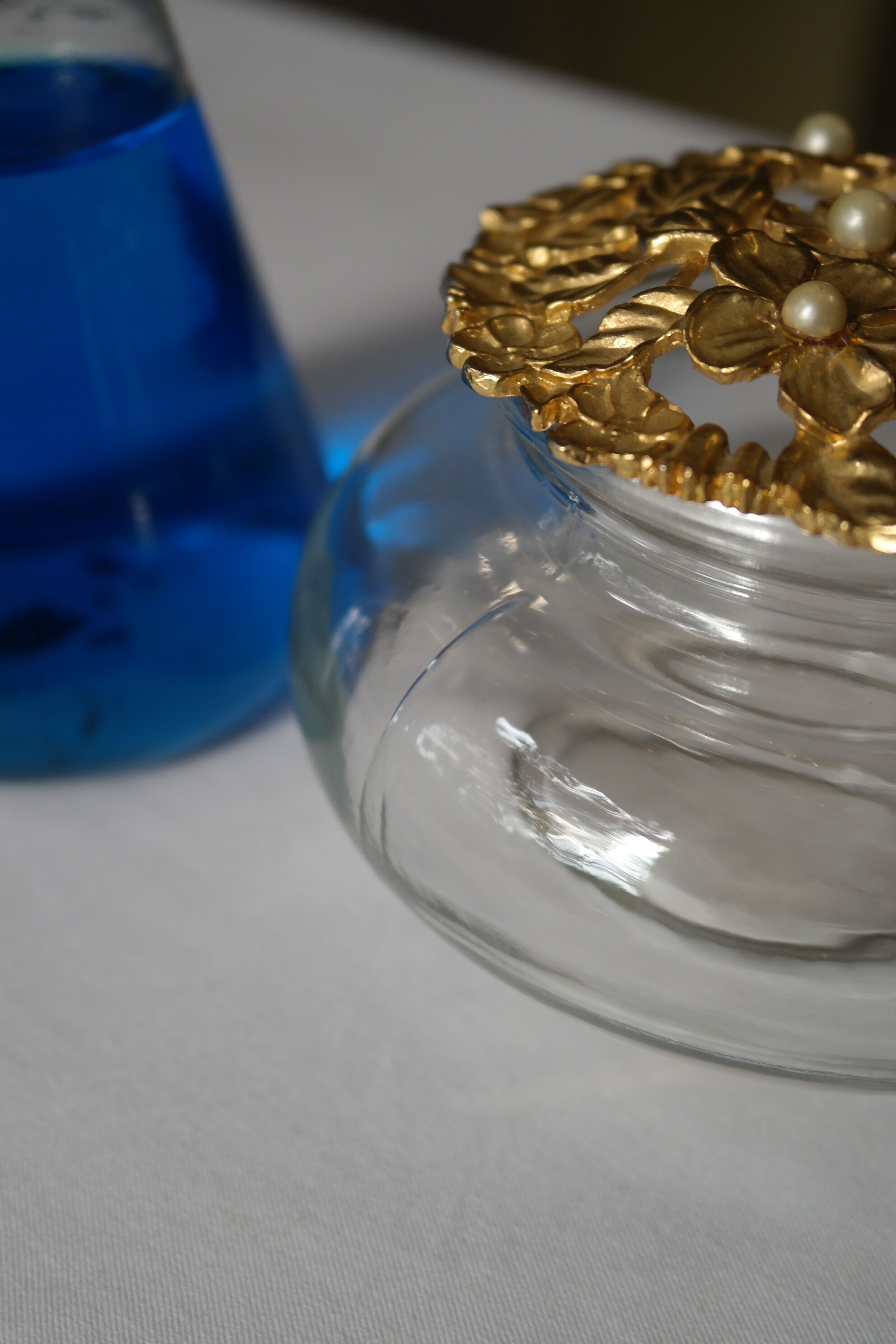 Boite à bijoux verre et laiton
