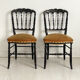 Pair of Napoleon III chairs called "Chiavari" in blackened wood