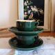 Parisian bistro cups, Chauvigny porcelain