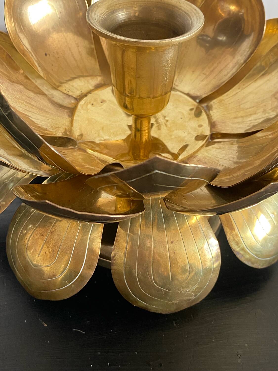 Feldman Lighting Brass Lotus Candle Holder