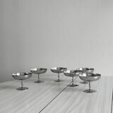6 coupelles sur pied en inox mat