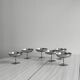 6 matt stainless steel footed bowls, Letang Remy style