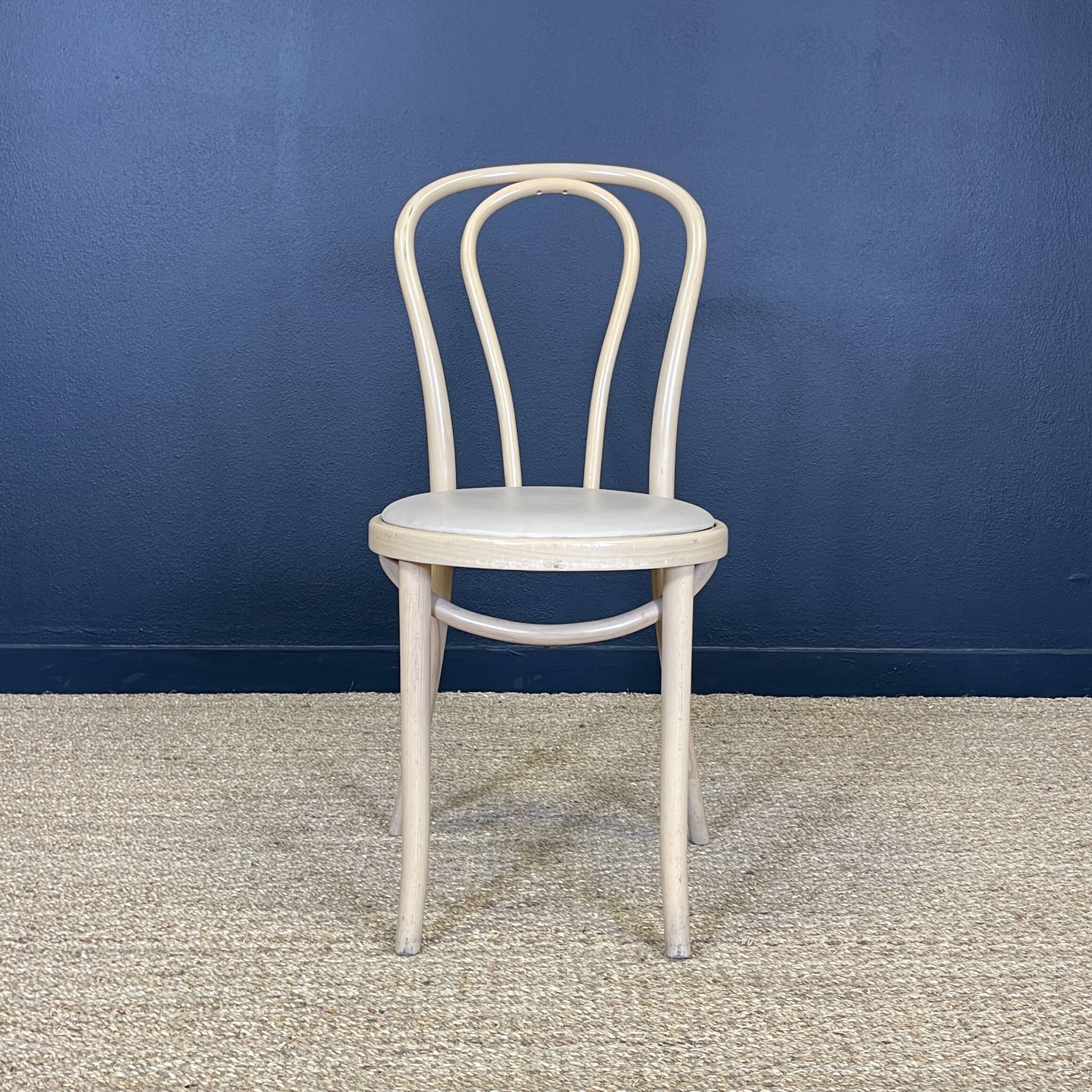 Set of 6 Thonet type bistro chairs light curved wood & Skaï GO IN Germany