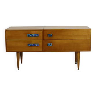 Sixties Scandinavian Furniture Bar Cabinet Lowboard Ceramic Handles