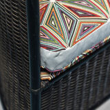 Armchair wood woven Roberti rattan vintage 70s vintage