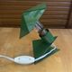 Lampe pince en métal vert, années 50