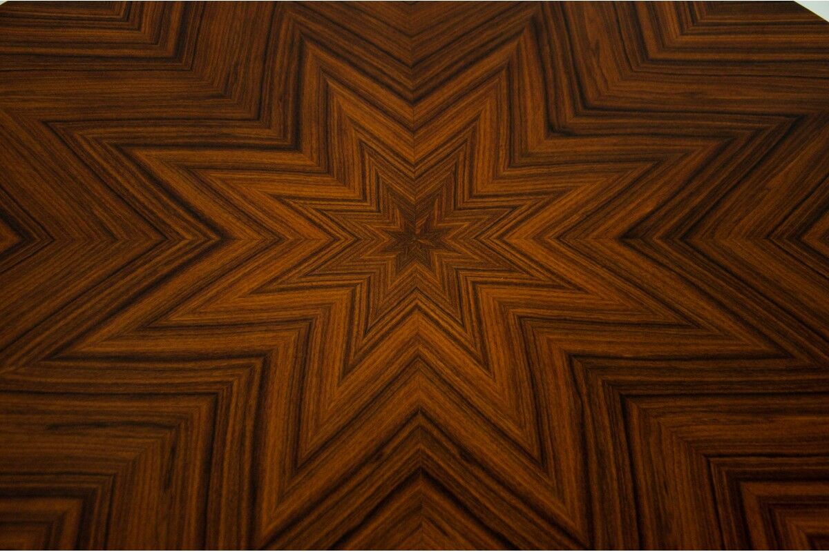 Table basse ronde art déco, pologne, milieu du 20ème siècle
