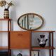 Miroir ovale doré vintage