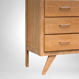 Chest of drawers feet compass raw wood 1950