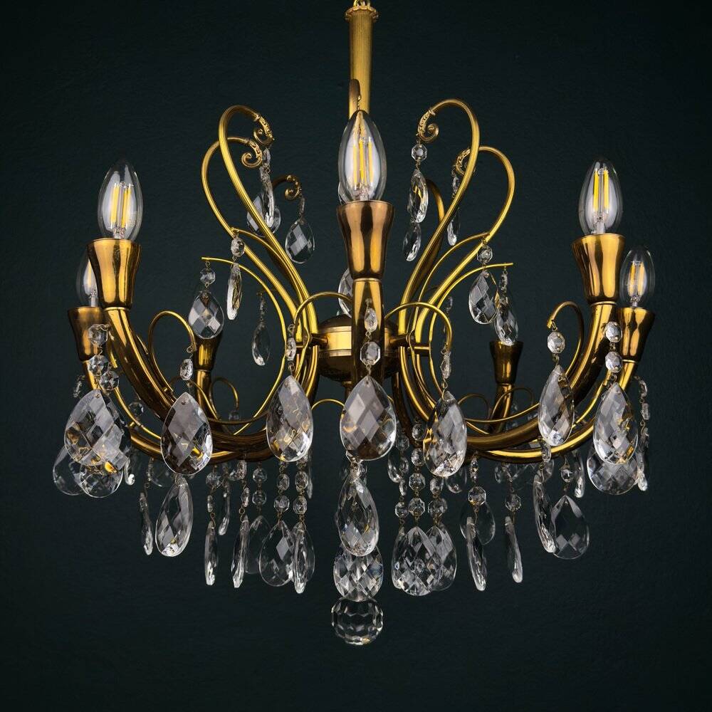 Vintage crystal chandelier, Italy, 1950s