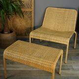 Rattan lounge warmer and matching ottoman sound