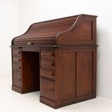 Antique roller blind writing desk 1930s, United Kingdom