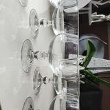Set of 5 finely cut crystal ice / fruit cups with 2 frosted wheat cob patterns