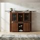 Vintage buffet in Tanganyika walnut and marble, Italy, 1980s.