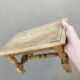 Small stool rustic raw oak sculpted top
