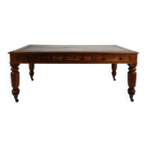 19th century English double-sided partner desk / writing table by S. & H. Jewell, A.