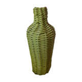 Vintage bottle vase made of scoubidou