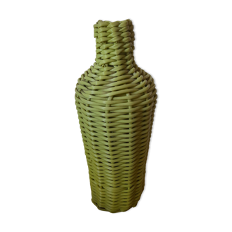 Vase bouteille vintage en scoubidou