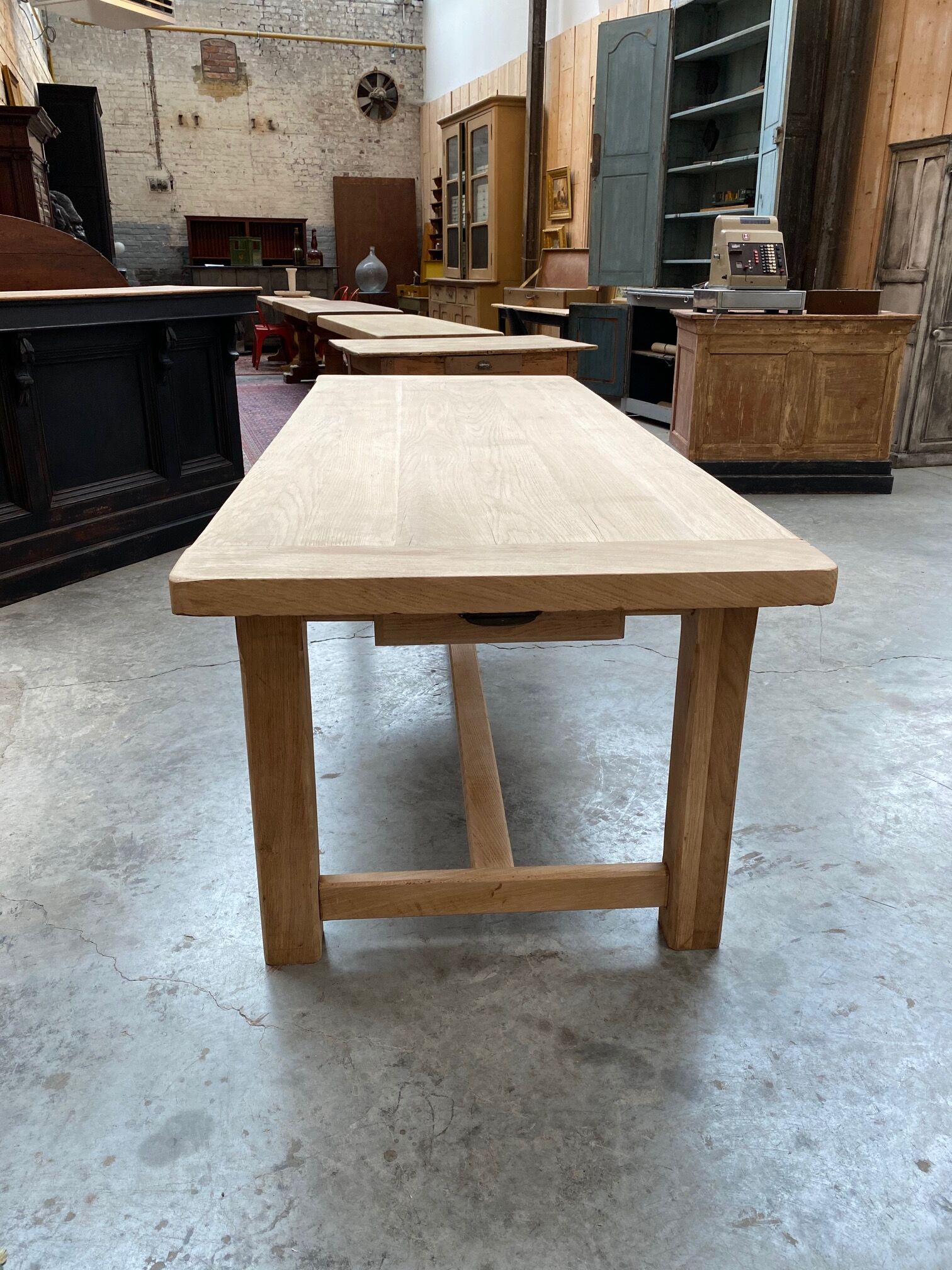 Large oak farm table