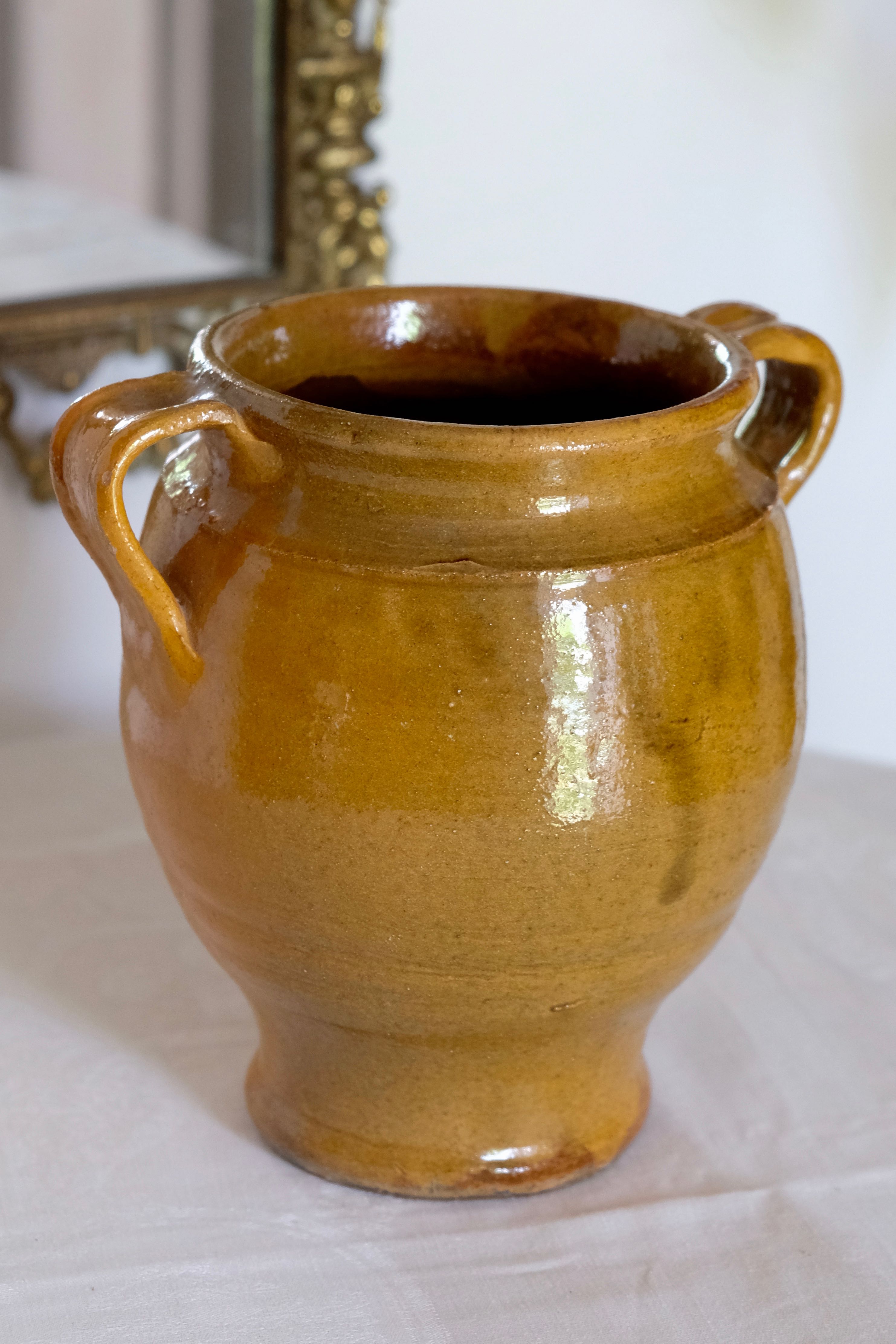 Glazed terracotta grease pot / jar