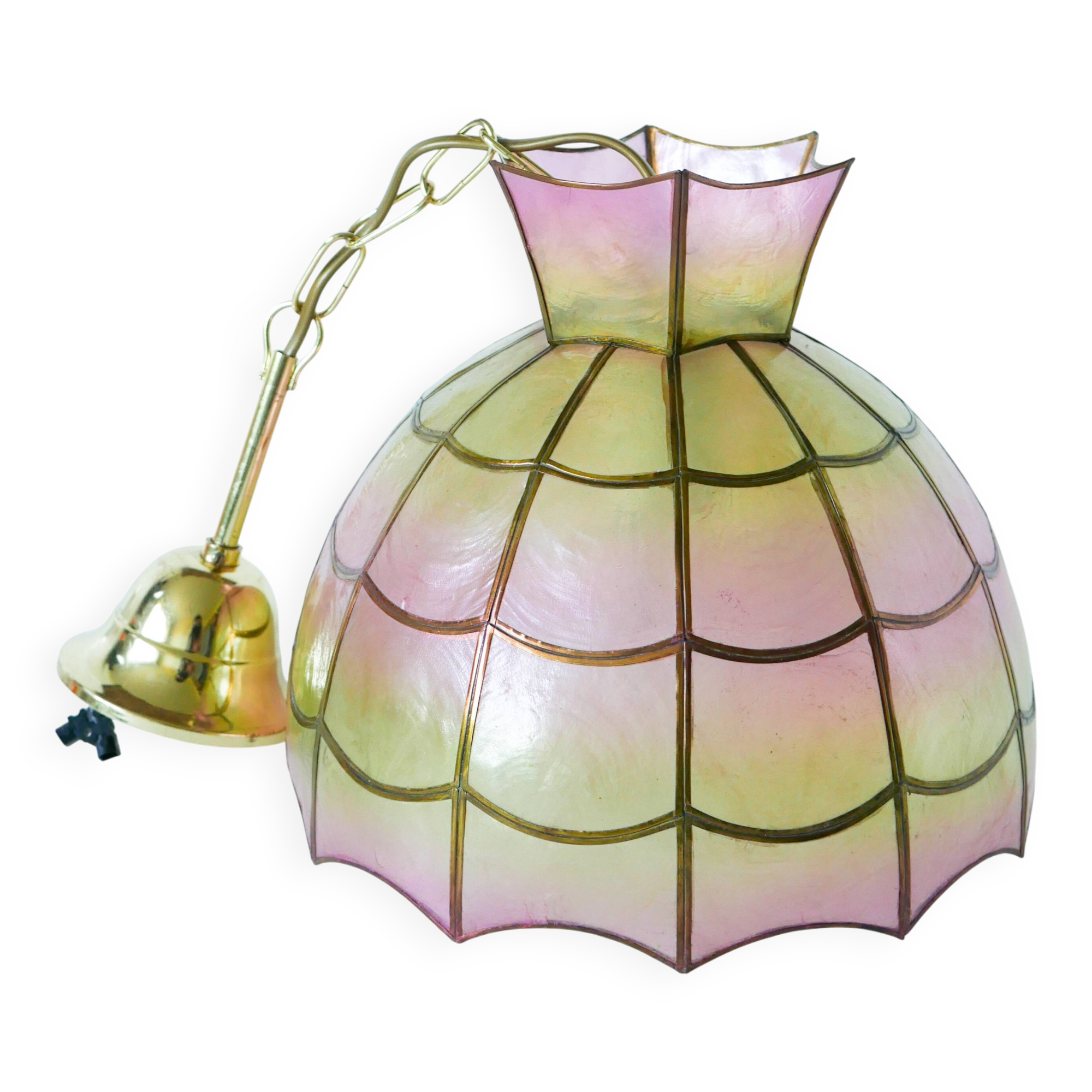 suspension en nacre Rose et Jaune, 1970