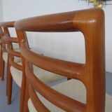 Vintage Danish 85 Dining Chairs in Teak and Wool by Niels Otto Møller for J.L. Møllers, 1960s, Set of 4