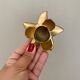 Set of 3 vintage candle holders in gold-plated brass