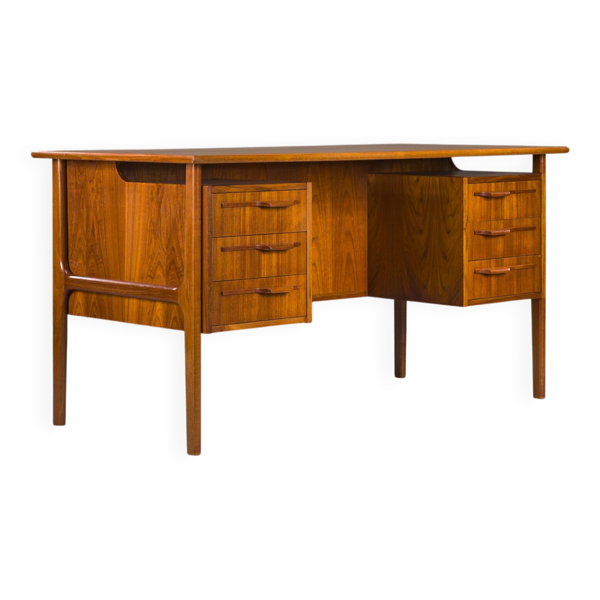 Danish Teak Boomerang Desk by Imha Mobelfabrik, 1970s