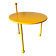 Yellow metal tripod coffee table by Tord Bjorklund for Ikea, circa 1980
