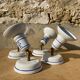 4 faience and brass ball and ball wall lamps - made in Italy