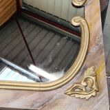 Mirror wood faux marble, 134x80 mercury glass