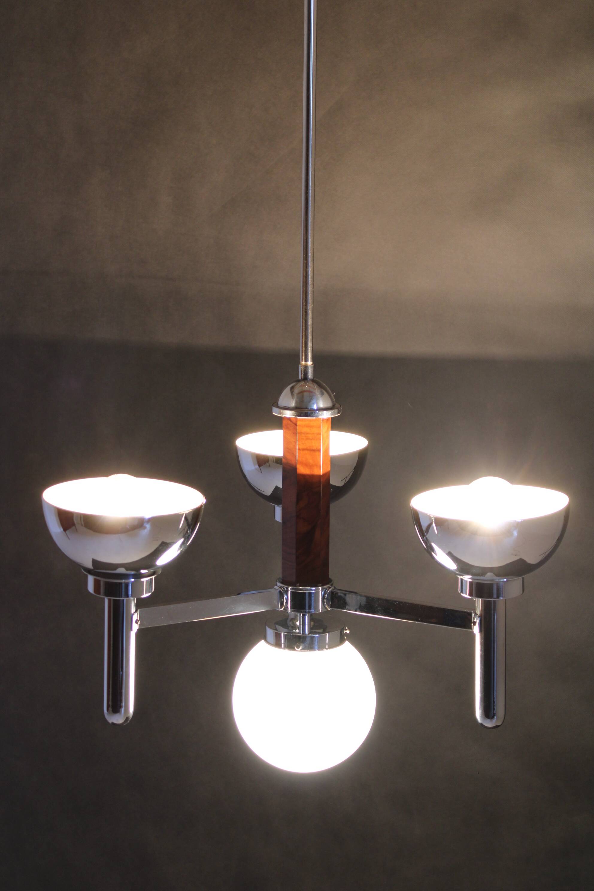 1930s Art Deco Chandelier, Czechoslovakia