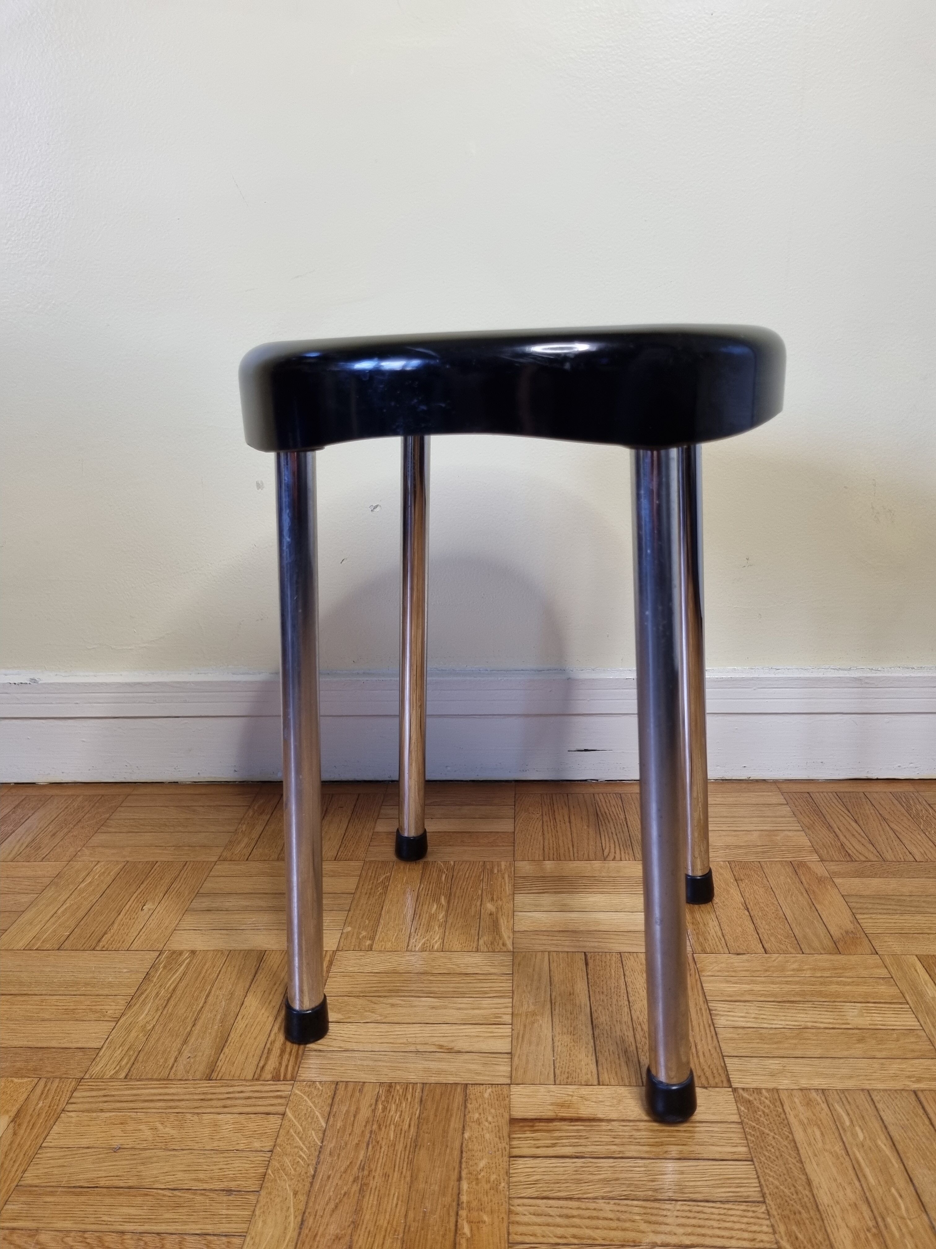 Black bakelite stool, 50s-60s