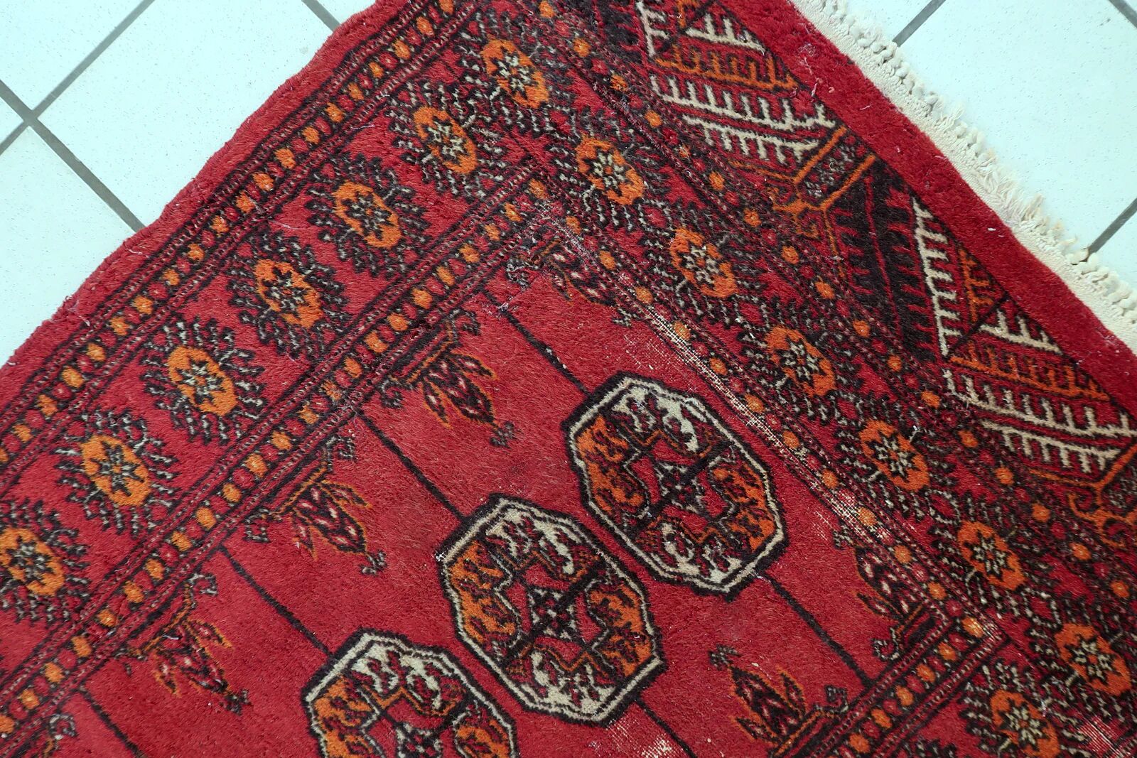 Vintage 1940s Uzbek Bukhara rug 82cm x 122cm - 1C1257