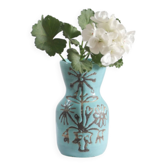 Rare vase de Roger Capron (1922-2006) à épaulement en faïence.