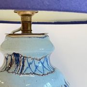 Lampe céramique bleue océan