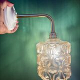 Vintage amber glass globe wall light