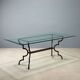 Table ancienne en verre et fer forgé, Italie, XXe siècle
