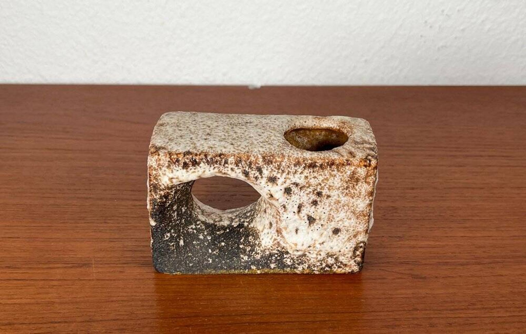 Brutalist Fat Lava vase from the mid-century by Van Woerden for Vest Keramik, 1960s.