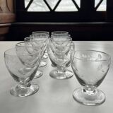 10 verre à vin ciselé 1960