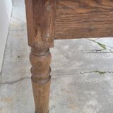 Table de Ferme rustique en chêne massif piètements louis Philippe 19ème -1m40